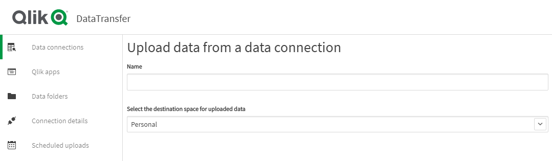 Abbildung 3: Upload via Data Connection_Blog: Qlik Data Transfer - bring your data to the Cloud!