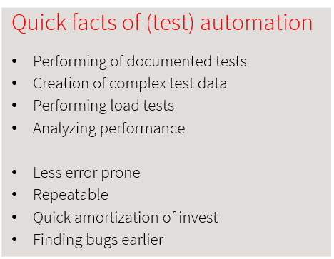 Quick facts of (test) automation
